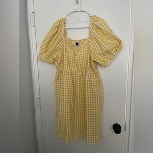 Yellow gingham old navy dress XL